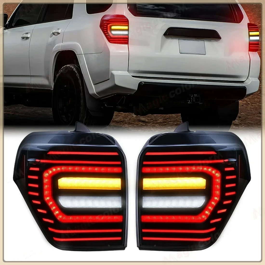 

For Toyota 4Runner 4-Runner 5th TRD/Limited/Off-Road/SR5/Sport 2010 - 2023 Rear Driving Brake Turn Signal Reverse Car Tail Lamps