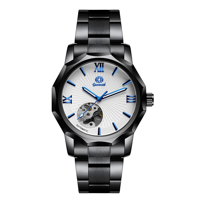 AL-113Orologio meccanico da uomo con orologio meccanico automatico in stile europeo e americano, orologio alla moda con quadrante poligonale