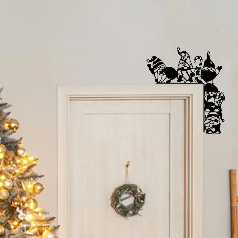 Christmas Door Corner Frame Corner Metal Home Sign Decorations Creative Funny Home Door Sitter Door Corner Sign For Living Room