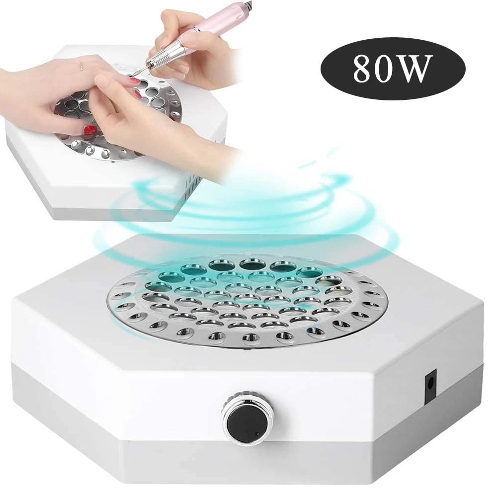 

Powerful Nail Dust Collector Professional Nail Vacuum Cleaner Fan Nail Table Electric Dust Collector Manicure Tool For Nails 80W