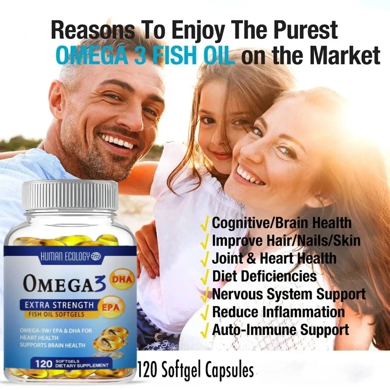 Omega3 Fish Oil Supplement Boost Brain Power Enhance Memory Relieve Stress Improve Mood