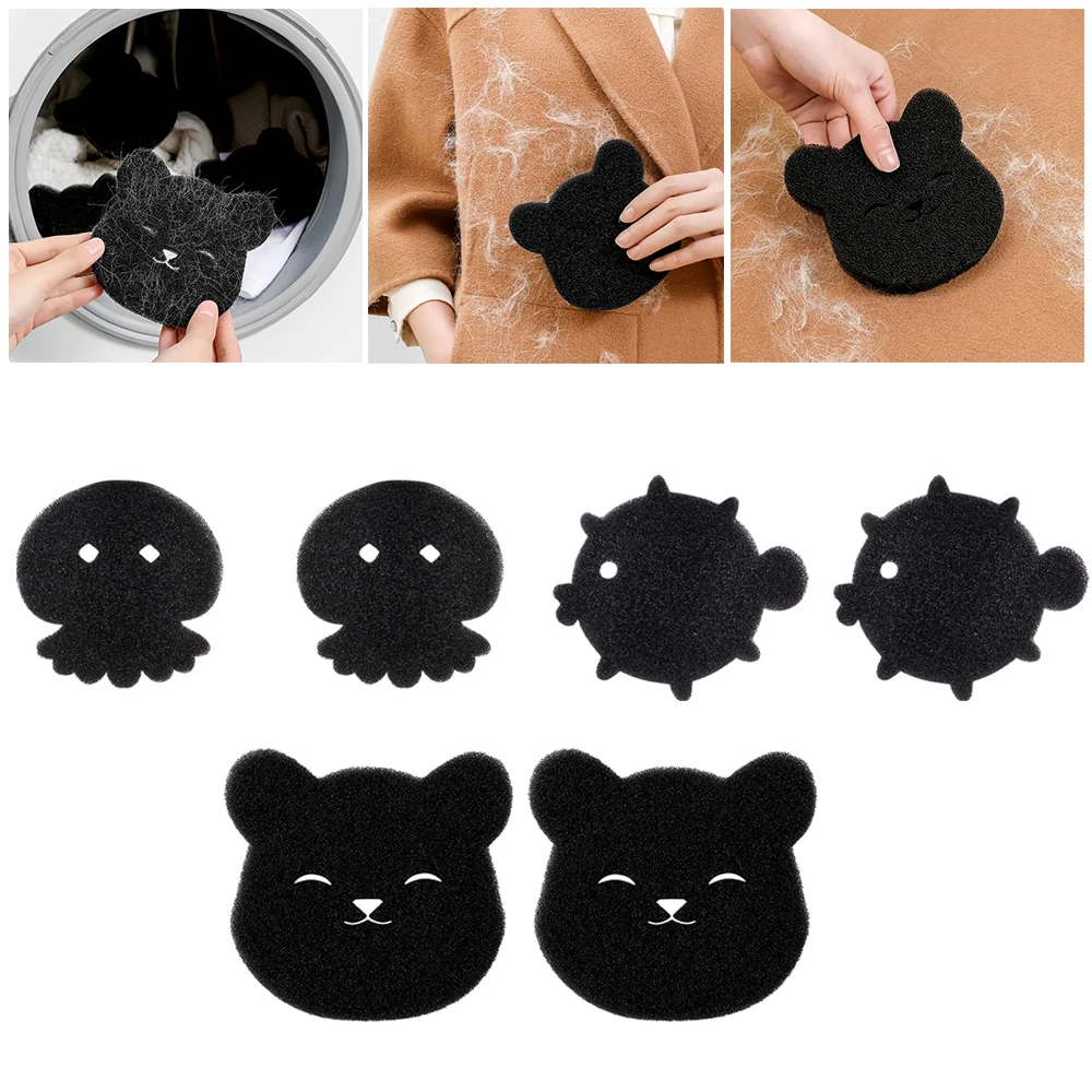 2pcs Laundry Ball Washing Machine Lint Catcher Bear Shape Pet Hair Remover Reusable Clothes Sofa Cat Dog Hair Cleaning Sponge