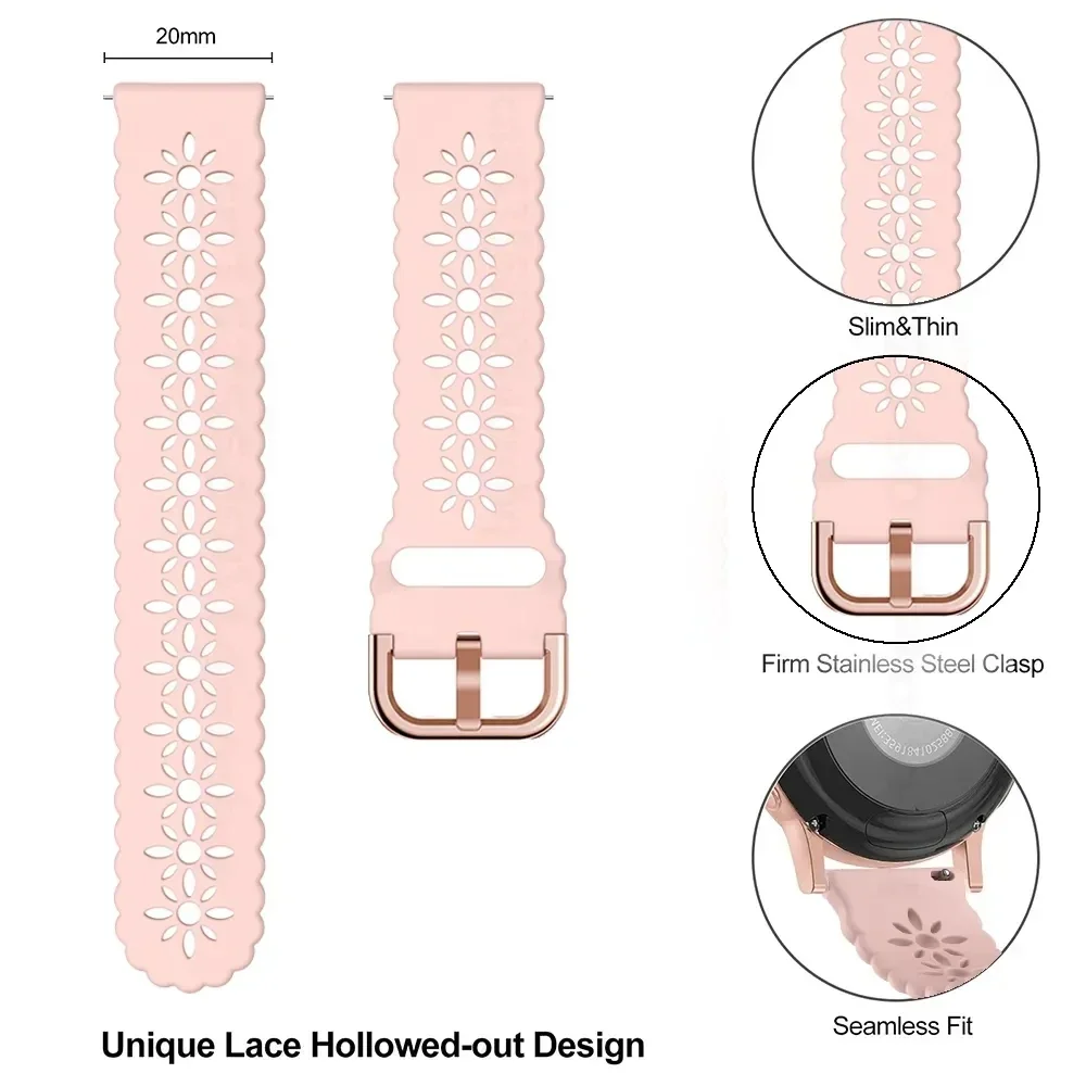 20 مللي متر الدانتيل سيليكون حزام ل Xiaomi Amazfit GTS 3 2 4 Mini 2e سوار ساعة ذكية Amazfit Bip U 3 pro GTR 42 مللي متر سوار الساعات