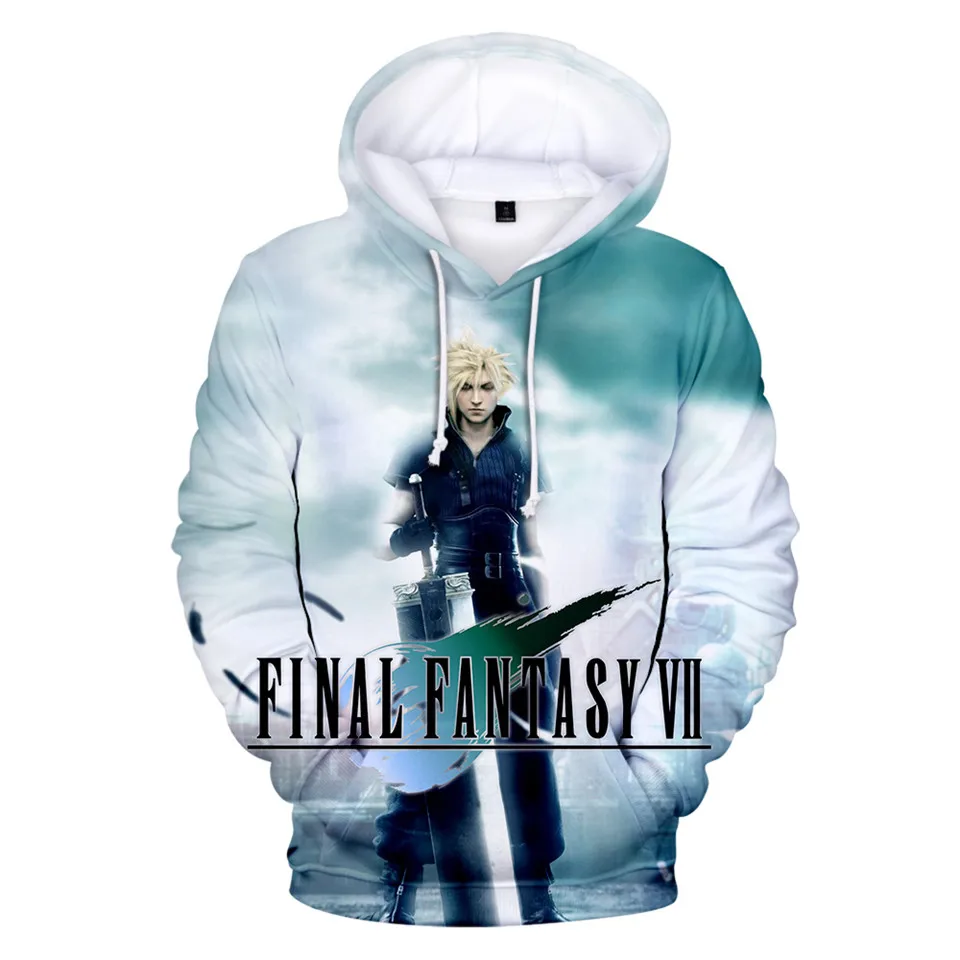 Gorąca wyprzedaż bluza z kapturem Final Fantasy 7 bluza Hot Game Harajuku męska kurtka modna luźny pulower odzież męska