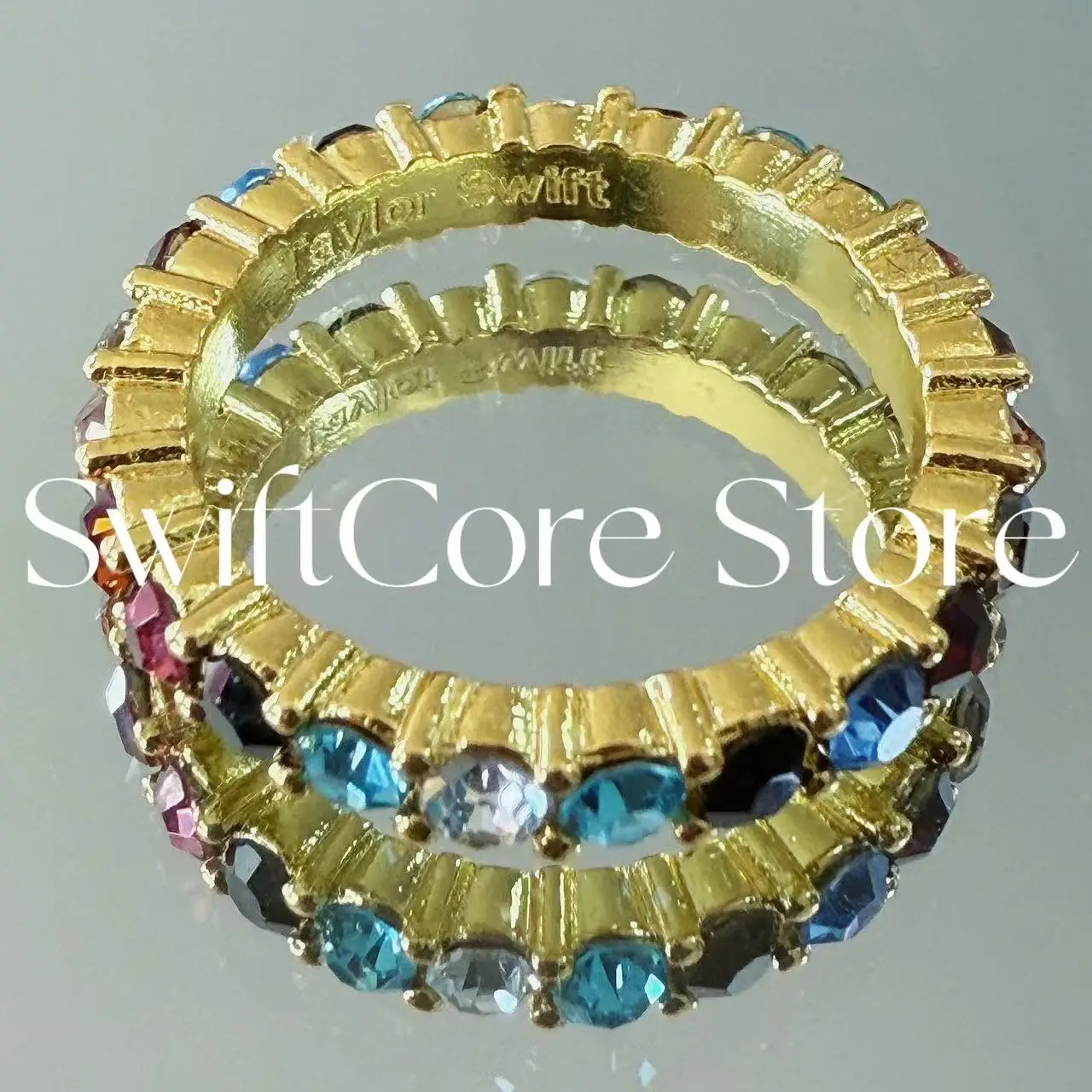 رومانسية تايلور سويفت منتصف الليل مرصع بالجواهر خاتم النساء الفتيات التقزح اللوني خواتم هدية عيد الحب نعمة المجوهرات #1