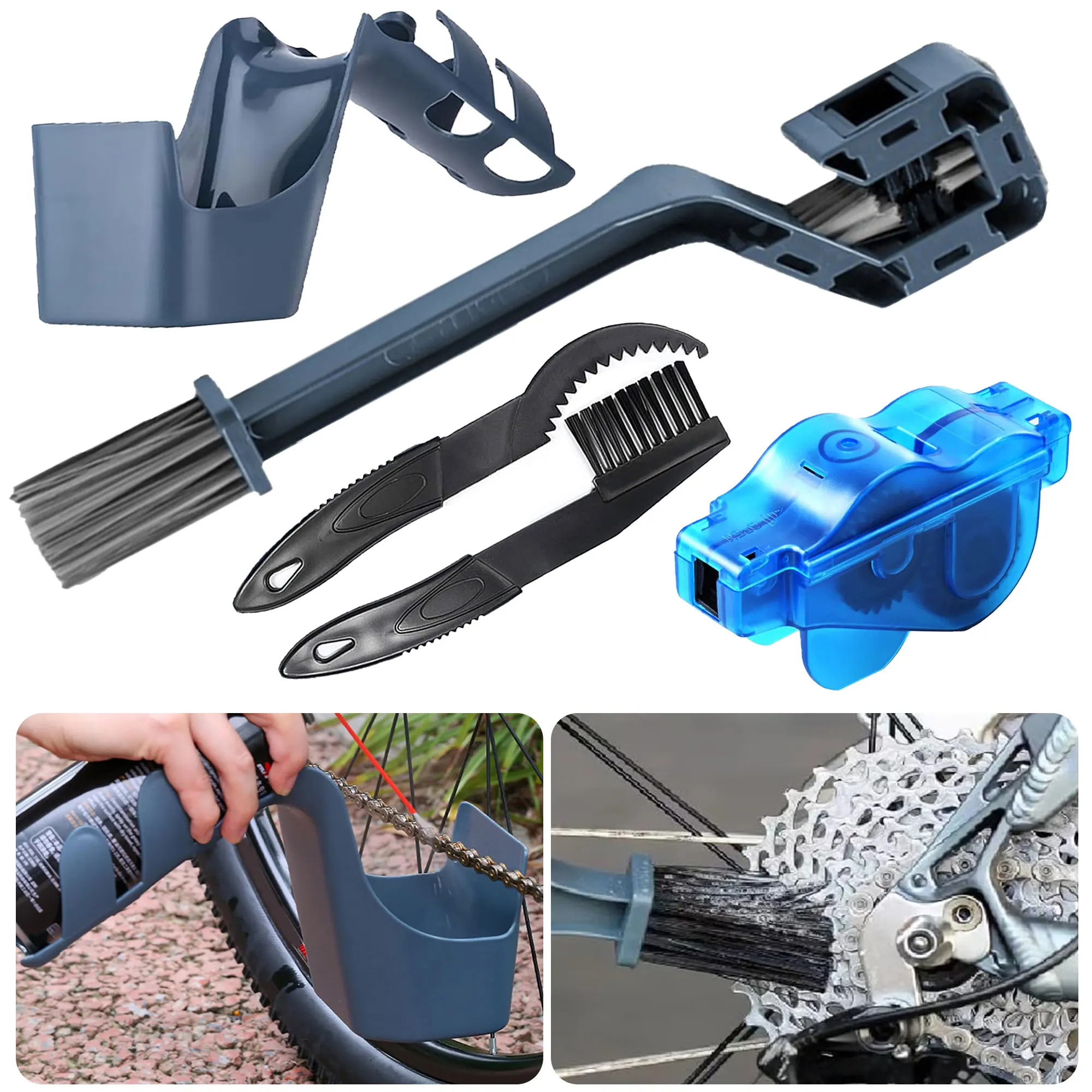 

Модернизированная щетка для цепи, полностью закрытые щетки для чистки цепи для уличного грязевого мотоцикла, очиститель цепи мотоцикла для горного велосипеда