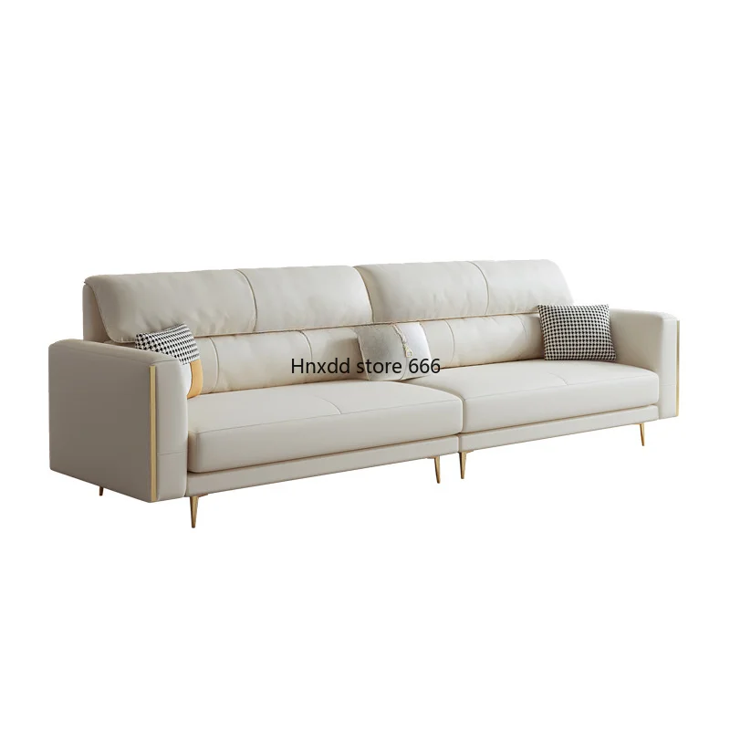 ljt Nordic Modern Simple and Light Luxury Style High-End down Straight White Sofa