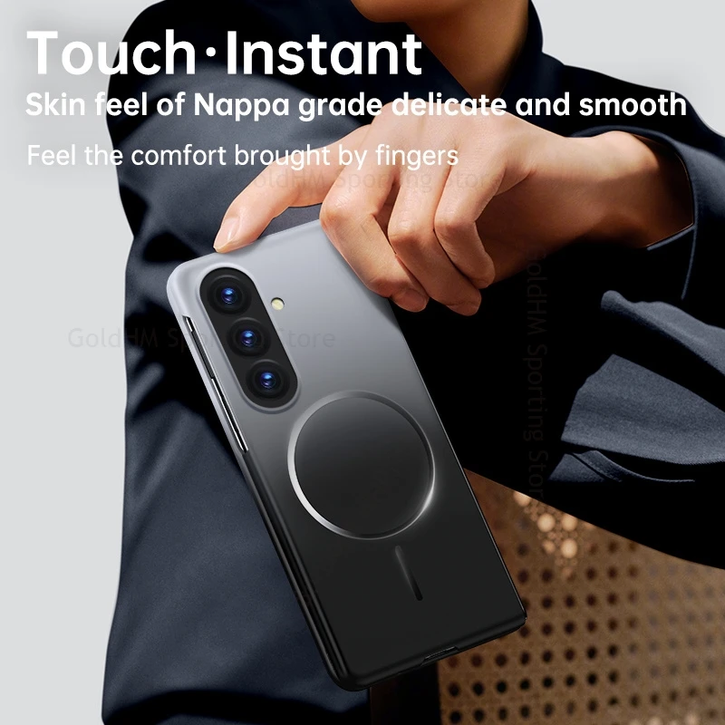 Skin Feel Gradient Shockproof Tough Case For Samsung Z Fold7 5G Wireless Charging For Magsafe Cover For Galaxy Z Fold 7 6 5 4 5G
