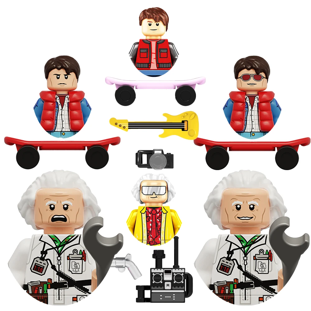 

2026 New Movie BACK TO FUTURE DIY Bricks Mini Actiion Figures Minifigures Children Building Blocks For Party Gifts