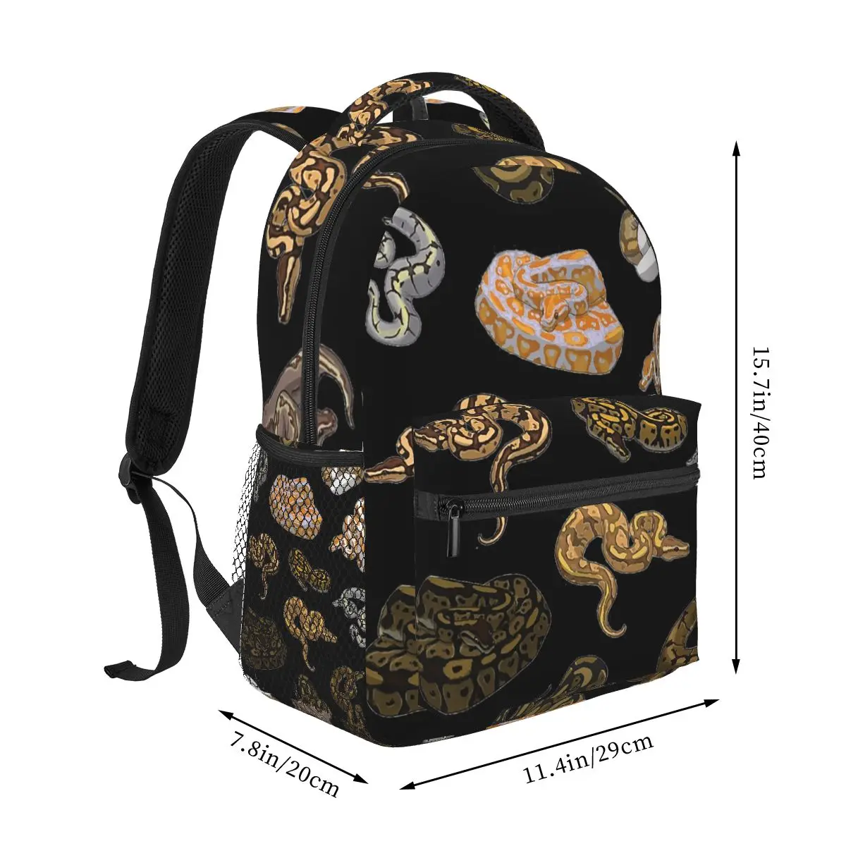 Ball Python Morph Snake Pattern Backpacks Boys Girls Bookbag Students School Bags Cartoon Travel Rucksack Shoulder Bag