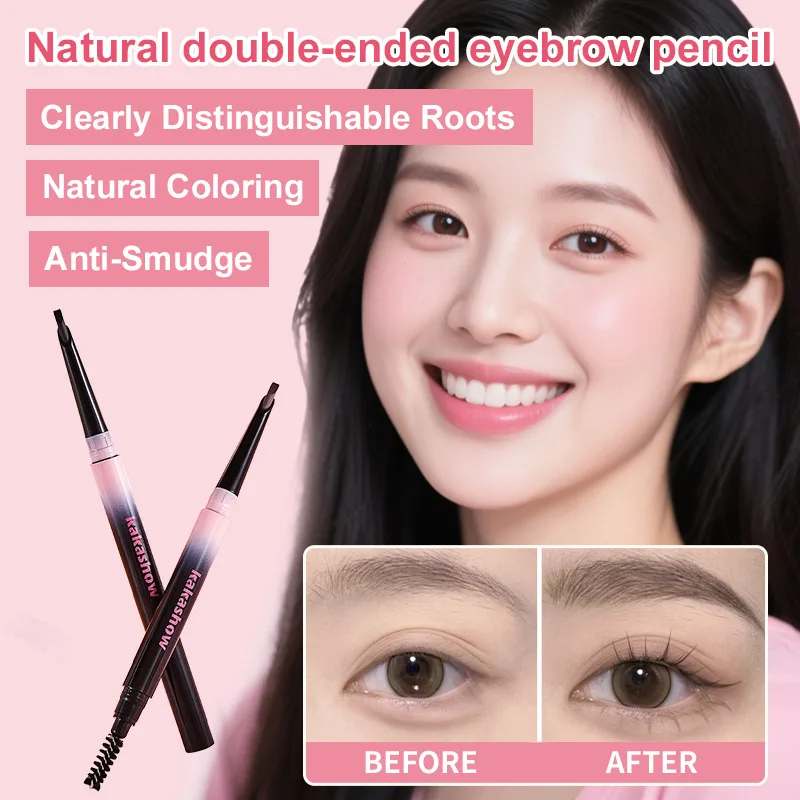 Polvere per sopracciglia a doppia testa Trucco per sopracciglia Bellezza Cura della pelle Tono naturale della pelle Antistaining Trucco Matita per sopracciglia Dualended