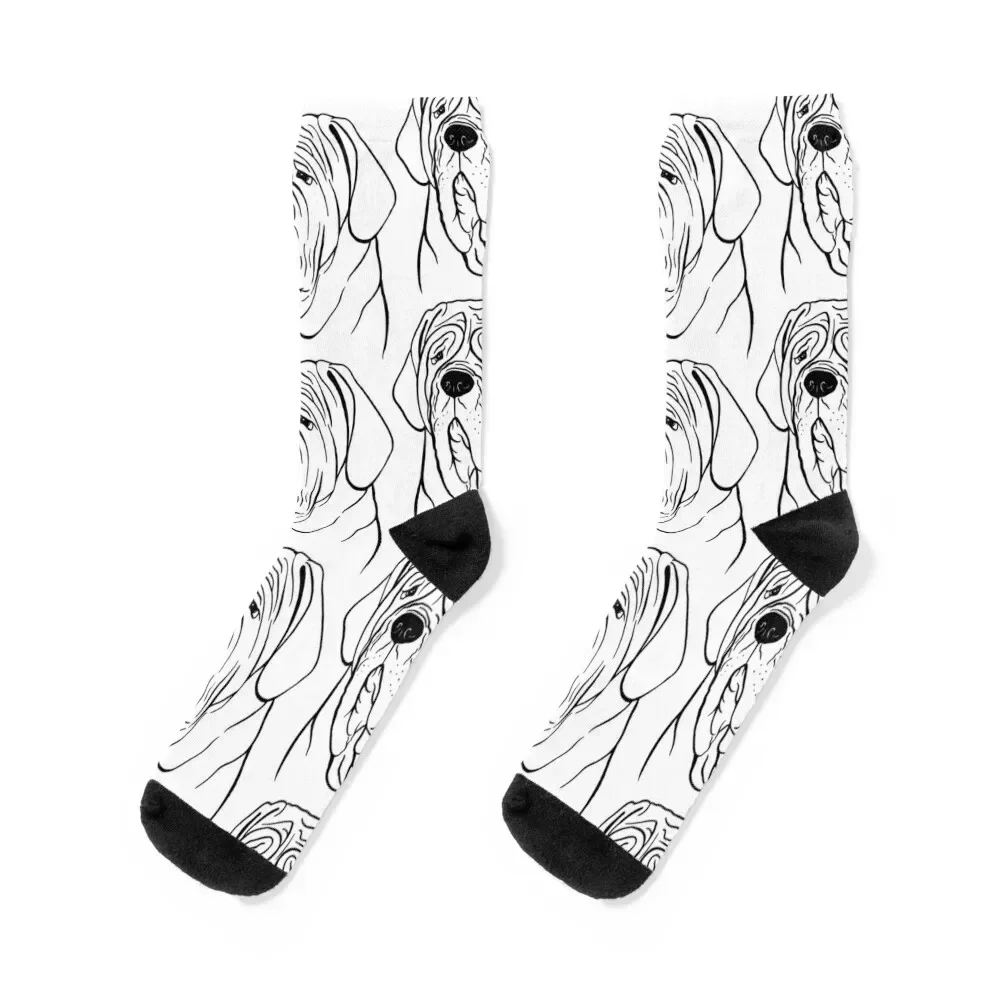 

Neapolitan Mastiff (Black and White) Socks crazy with print professional running Socks Woman Men's