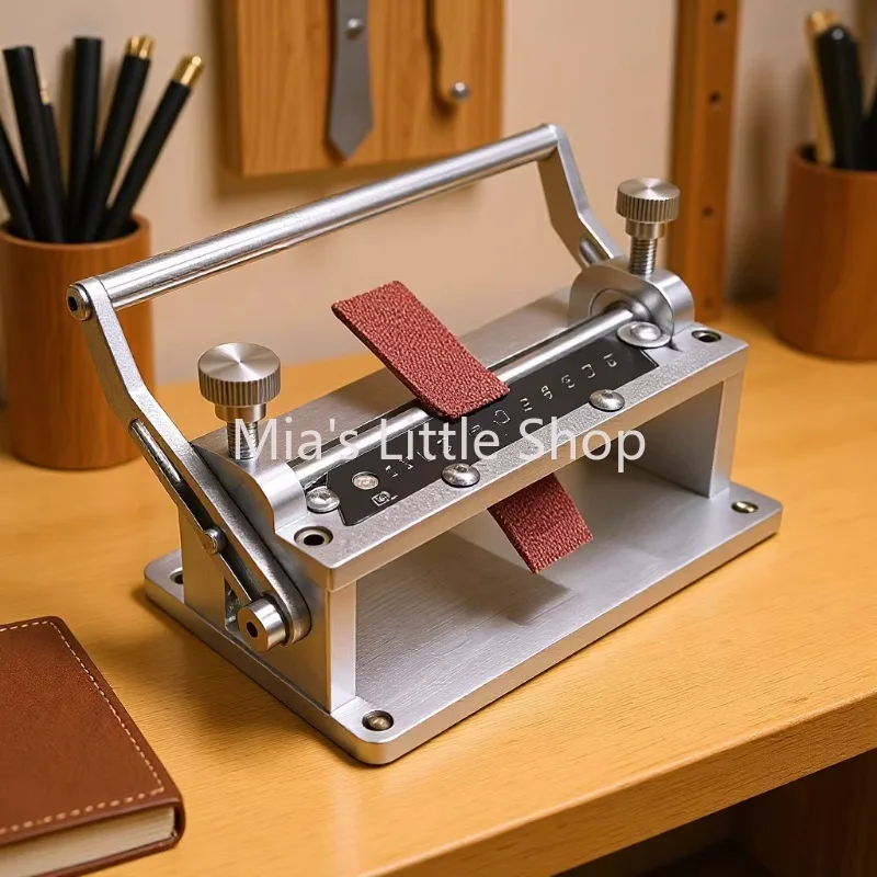Máquina manual de rebajado de cuero, herramienta para delgazar y dividir cuero para correas de cinturón y reloj