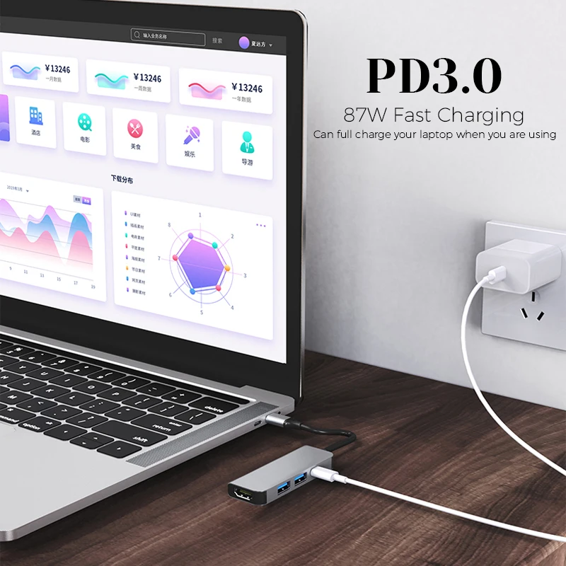 USB 허브-HDMI 호환 VGA PD RJ45 TF/SD 리더 어댑터 독, USB3.0 11 스플리터 포트 독, C타입 허브, 맥북 에어 M1 프로용