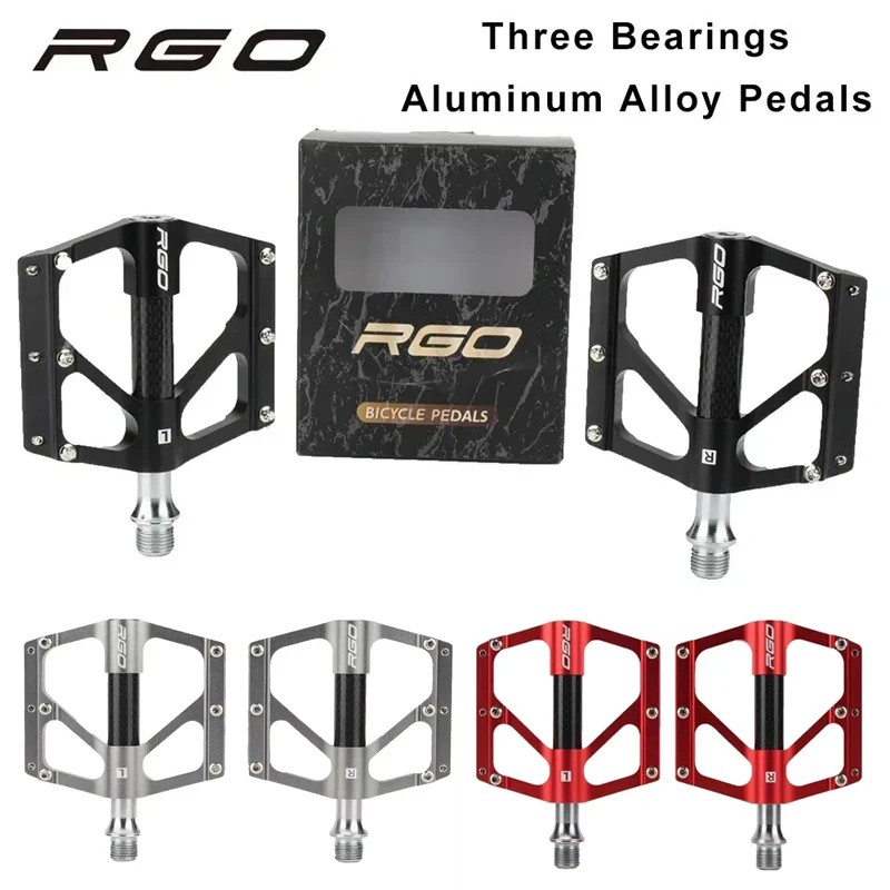 RGO Hybrid Pedals Carbon Fiber + Aluminum Alloy 3-Bearing Dual-Use System for Road & MTB Non-Slip Platform Design Bicycle Parts