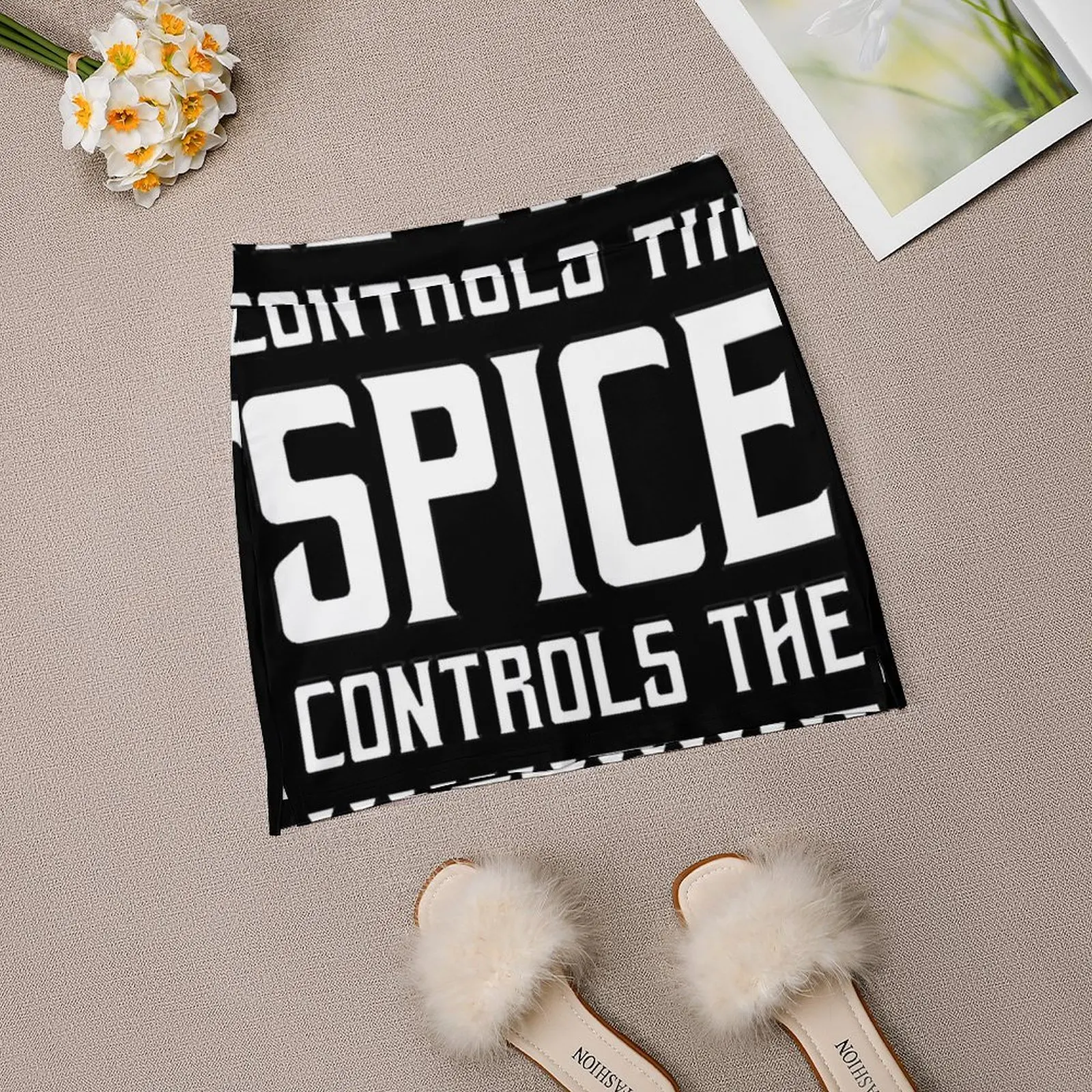 Dune - He who controls the Spice controls the universe (White) Mini Skirt womans clothing Women clothing 90s vintage clothes