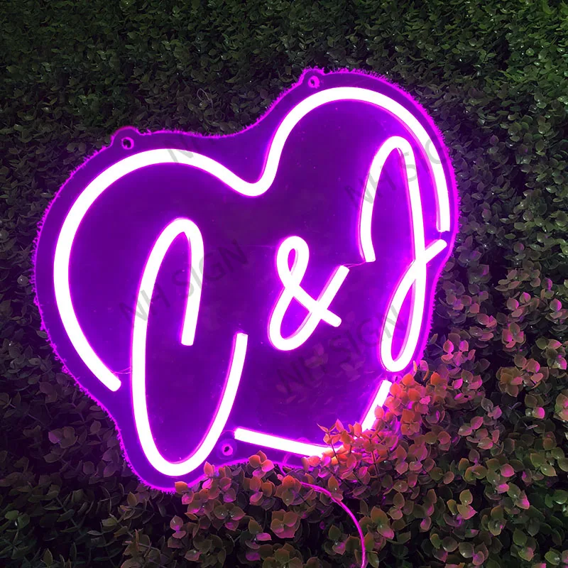 

Custom Initials Heart,Neon Wedding Sign,Sign Neon Wedding Wedding,Neon Light Personlized LED Circle Neon Sign from Neon Artist