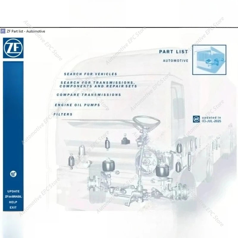 

Программное обеспечение каталога запчастей EPC для трансмиссии и рулевого управления ZF 2025.07 для ремонта автомобилей и грузовиков, диагностические инструменты