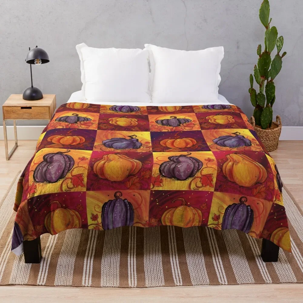 

Pumpkin Patch Throw Blanket Fashion Sofas Soft Plush Plaid Blankets