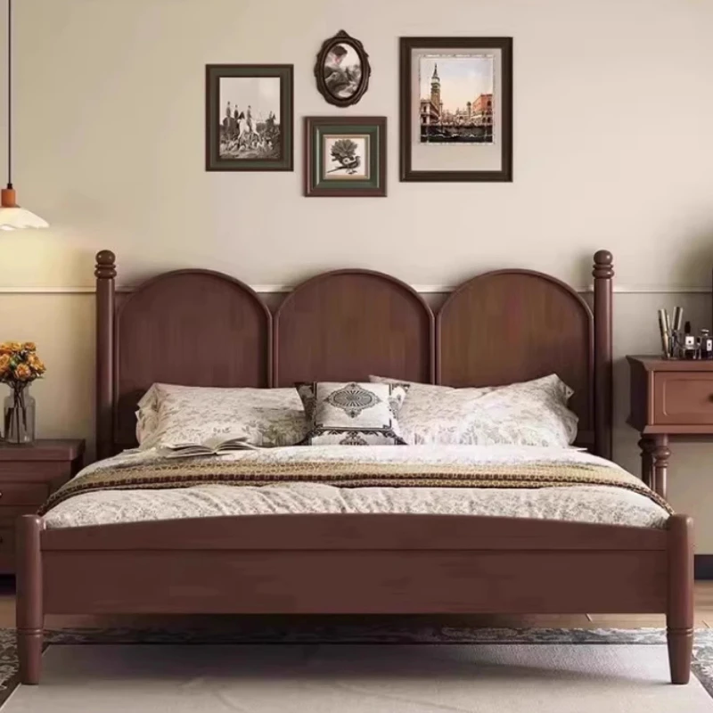 Nordic Bedroom Bed Queen Size Aesthetic Vintage Unique Beds Platform Upholstered Camarotes Para Dormitorio Bedroom Furniture