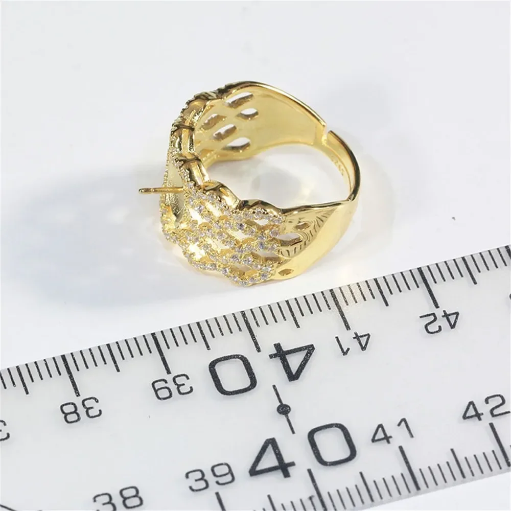 Solid S925 Sterling Silver Pearl Ring Settings Findings & Accessories  for Jewelry Making Bulk Wholesale Craft Supplies No Pearl
