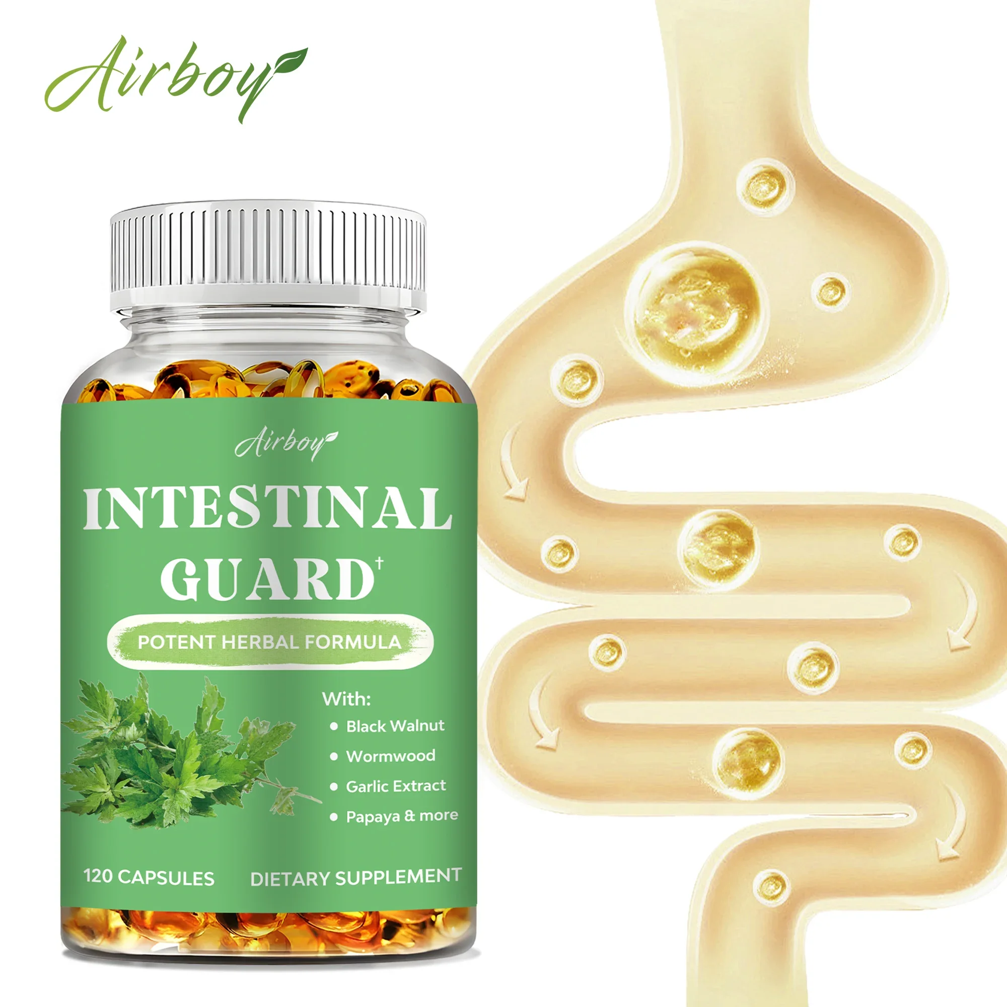 

Intestinal Guard Capsules - Reduces Bloating, Promoting Digestive and Intestinal Health, Energy Levels, Enhance Immunity