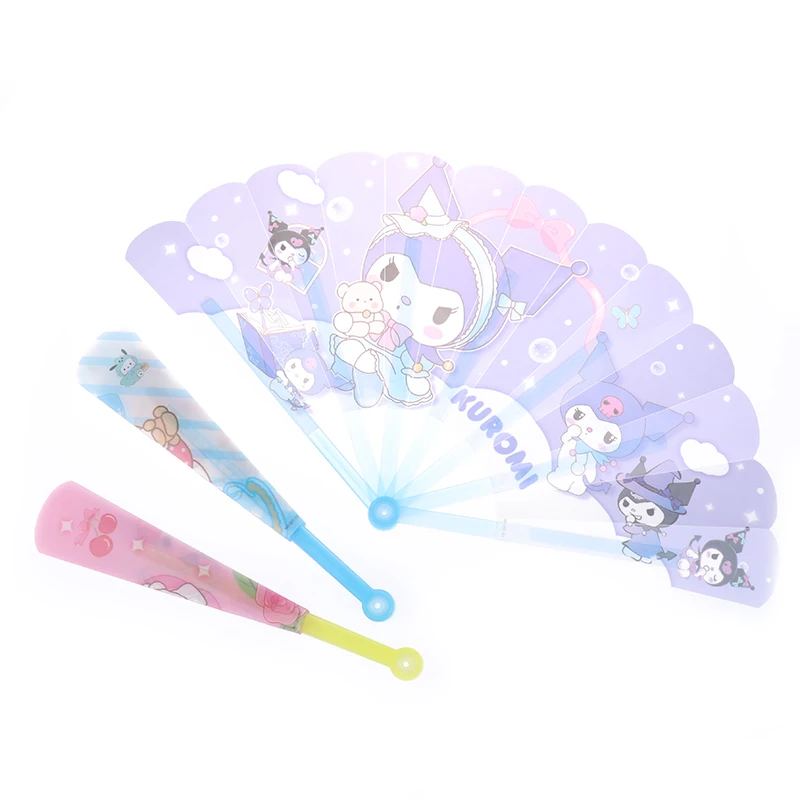 1PCS Cartoon Anime Sanrio Kuromi My Melody Cinnamoroll Seven Fold Fan Portable Summer Folding Fan Gifts For Children Students