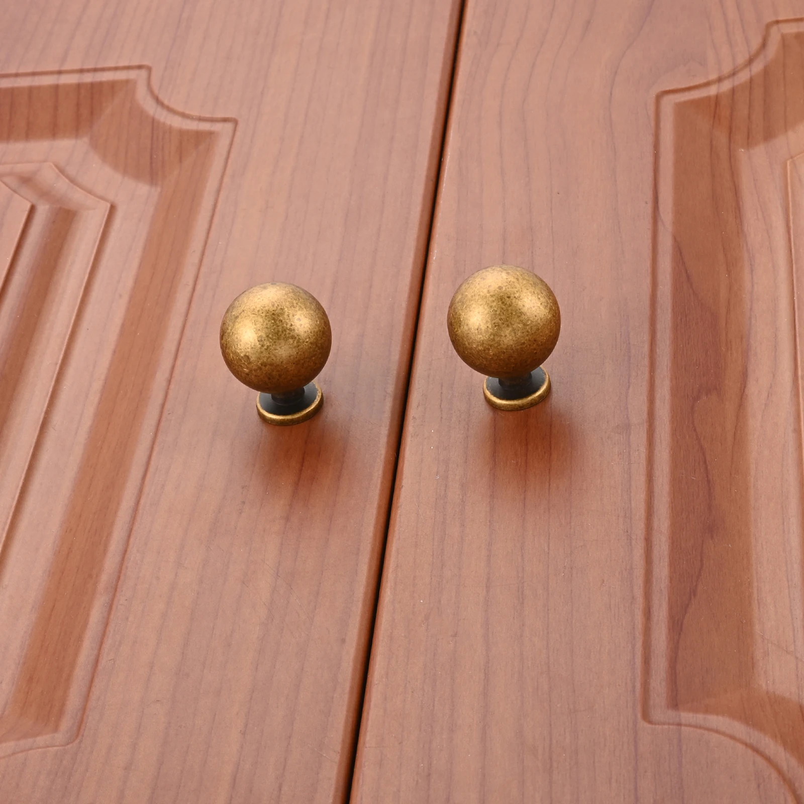 6 Stück 1 Zoll Vintage Messing Schrankknöpfe Kleine Kugel Küchengriff Schrankbeschläge Schubladengriffe Knöpfe für Möbel mit Schrauben