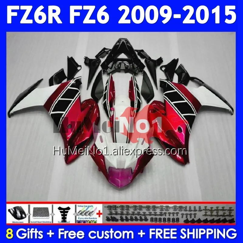 Body For YAMAHA FZ 6R FZ-6R FZ6 FZ6N 372No.59 FZ6R 09 10 11 Metallic Red 12 13 14 15 2009 2010 2011 2012 2013 2014 2015 Fairing