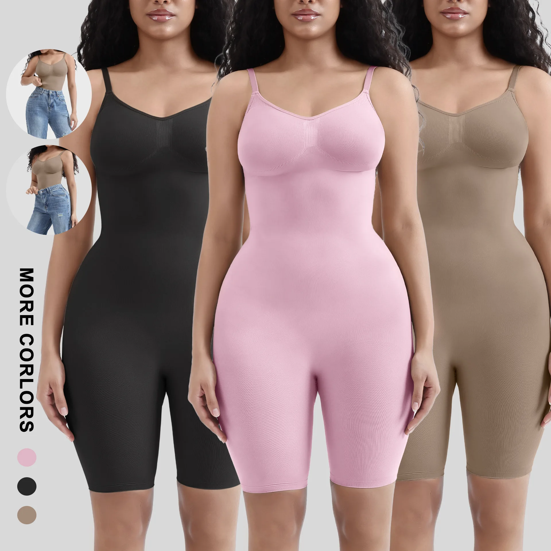 High-quality Shapewear Women's Body Shaping Underwear Belly Lift Hip Open Enhanced Version Suspender Onesie Women's