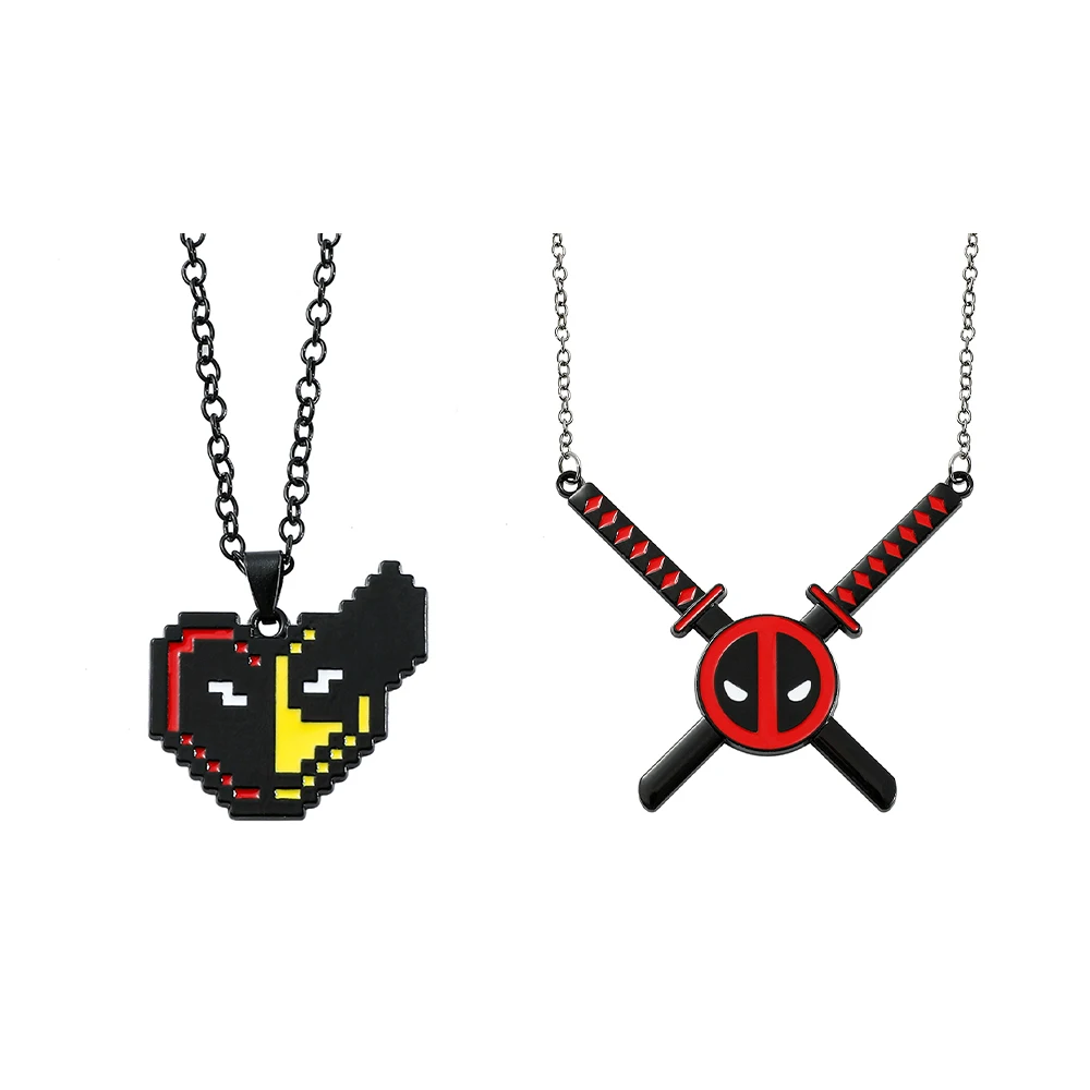 Marvel Deadpool & Wolverine Necklace Classic Cool Deadpool & Wolverine NeckChain For Friends Jewelry Pendant Gifts