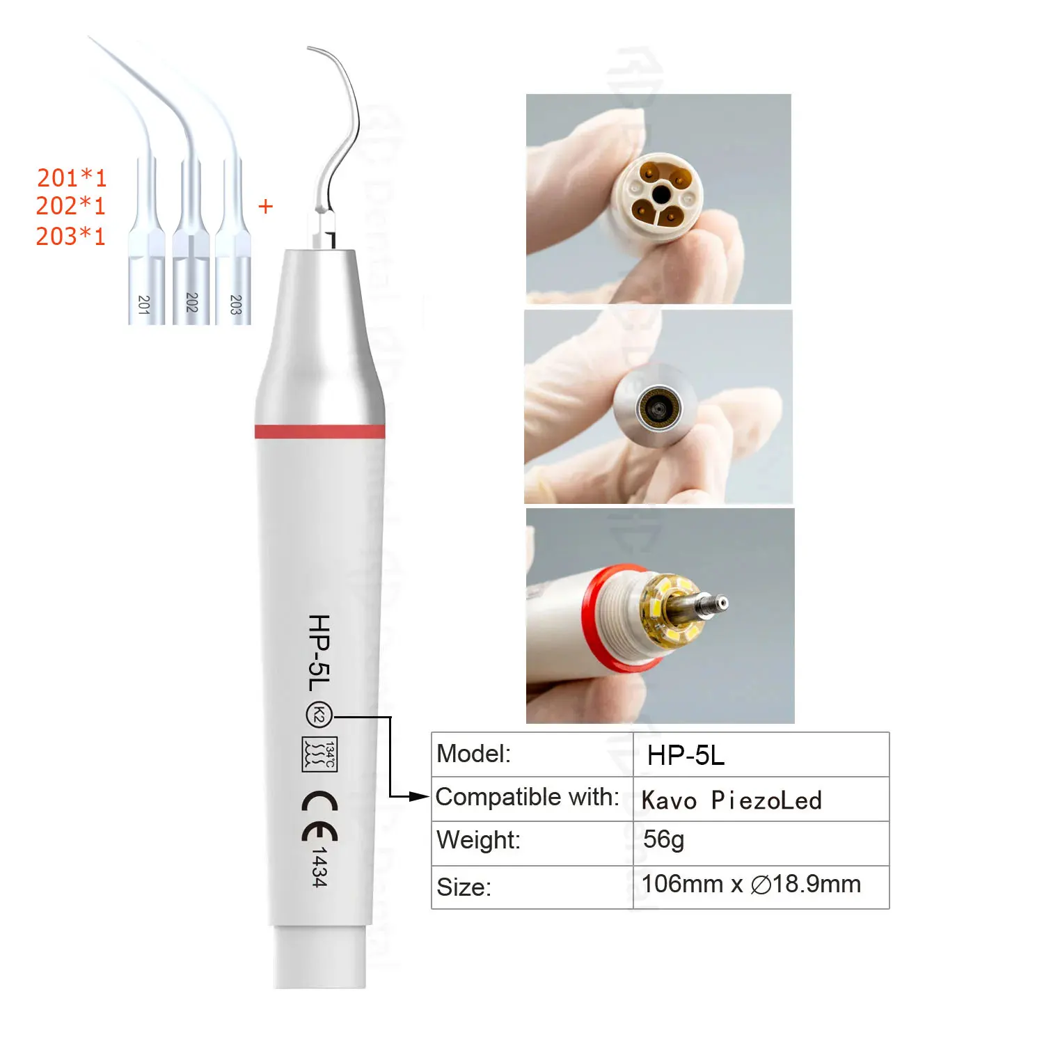 K2 Handstuk Voor KAVO PiezoLed Tandheelkundige Ultrasone Scaler Tandheelkunde met Tip Scaling Tips 201 202 203 Verwijderen Supragingivale HP-5L