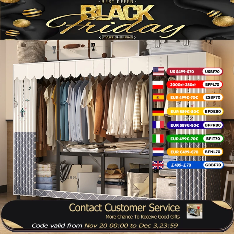 

Luxury Orgnizer Wardrobes Metal Aesthetic Quiet Modern Bedroom Wardrobes Storage Clothes Shelves Guarda Roupa Furniture Home