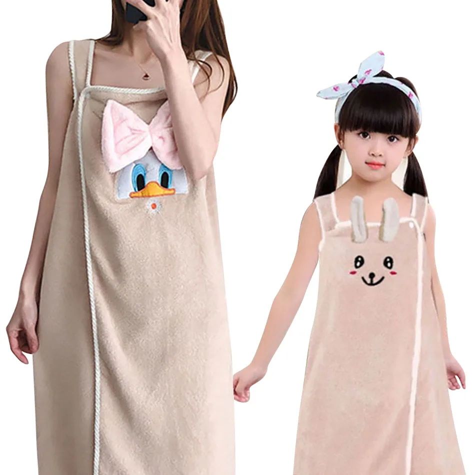 

Family-Friendly Coral Fleece Bathing Dress Soft And Warm Comfortable Breathable Soft And Skin Friendly Coral Velvet Bathrobe