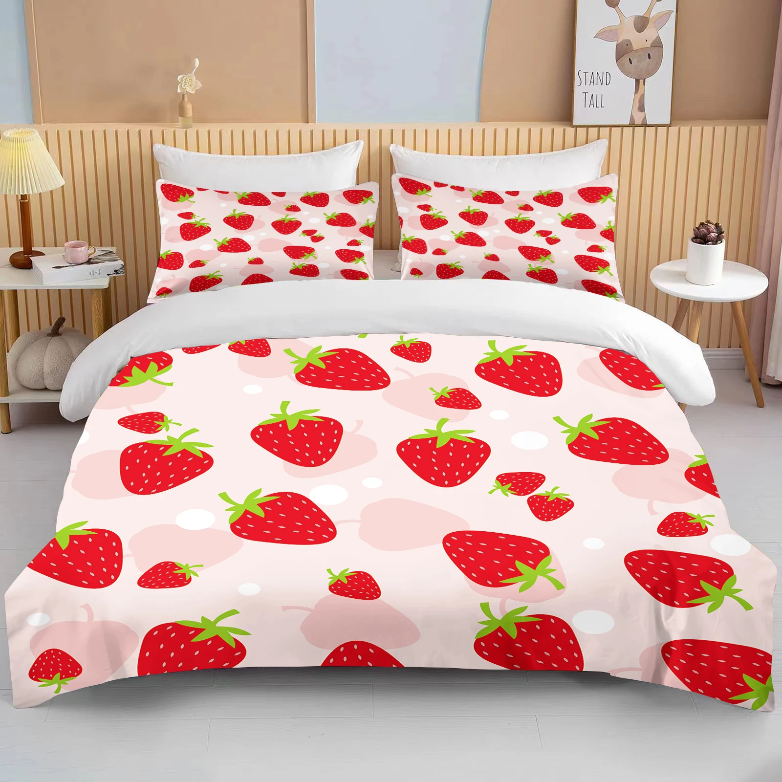 

10 Sizes Fruit Pattern Bedding Three Piece Set King Size Double Bedding Set Microfiber Duvet Cover Set Queen Duvet Cover Set