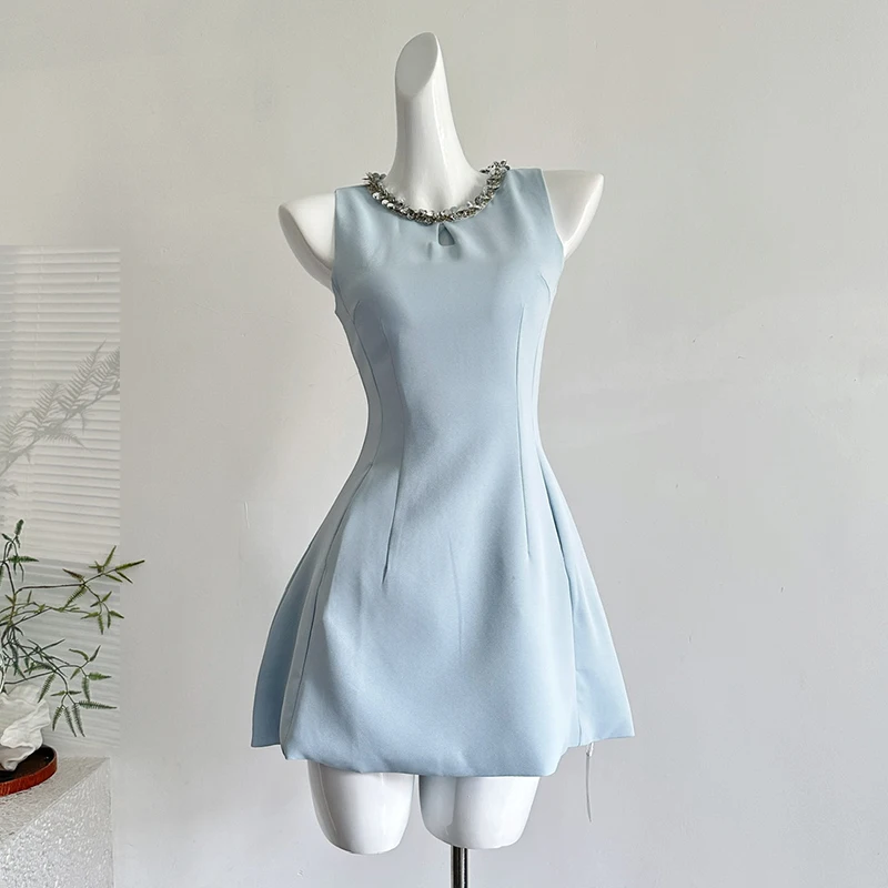 Pailletten kleine geur korte jurken vrouw zoete mode zomerjurk feest vestidos roupas feminina mini-jurk met ritszak