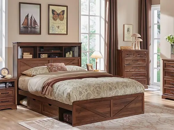 Farmhouse Storage Bed Frame 7