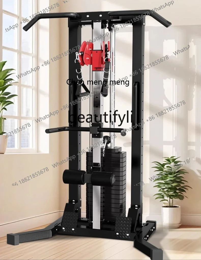 

Unilateral, gantry frame household small strength fitness multi-functional comprehensive trainer high and low pull rowing