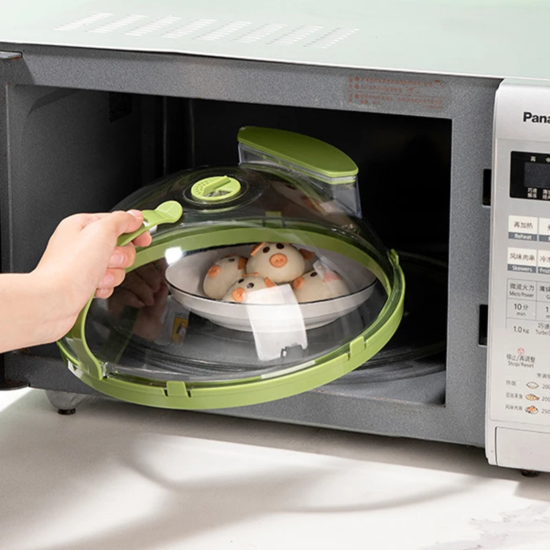 

Microwave Splatter Cover with Water Steamer Clear Microwave Plate Cover Splatter Guard Lid for Microwave Oven Kitchen Gadgets