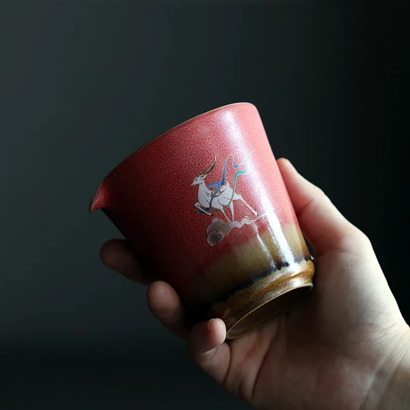 Forbidden City Red Kiln Change Fairway Cup Retro Style Nine-colored Deer Tea Cup Household Chinese Ceramic Kung Fu Tea Set