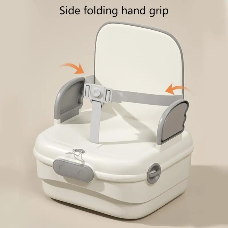 مقعد مرتفع للأطفال خفيف الوزن وقابل للطي وأشرطة كتف غير قابلة للانزلاق ودعم بأربع نقاط من أجل تغذية آمنة ومريحة A2UB