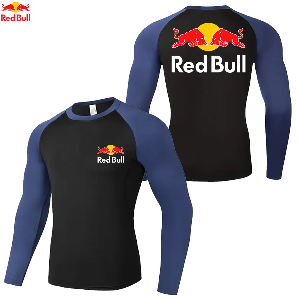 قمصان مضغوطة مطبوعة على شكل ريد بول للرجال، قمصان داخلية للتمارين الرياضية واللياقة البدنية بأكمام قصيرة، تي شيرت رياضي سريع الجفاف، ملابس رياضية علوية #3