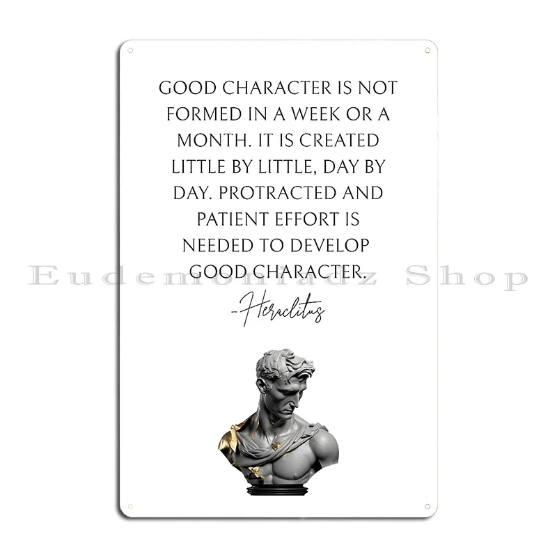 Heraclitus Stoicism Life Lessons Motivational Quote Metal Sign Classic Designing Wall Decor Cave Poster Tin Sign Poster