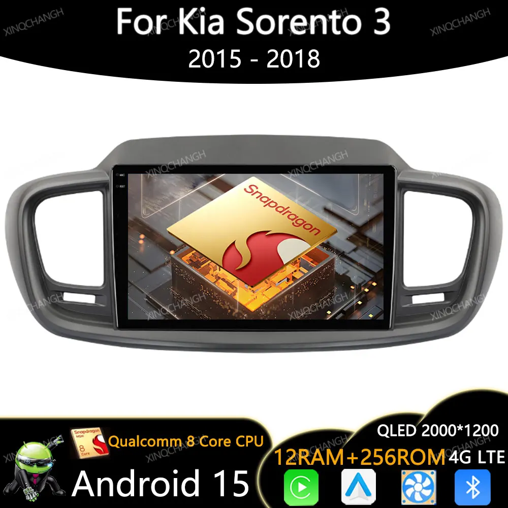 

Автомобильное радио Android 15 для Kia Sorento 3 2015 2016 2017 2018 головное устройство 4G WIFI мультимедийный стерео видеоплеер 2DIN BT Carplay Auto
