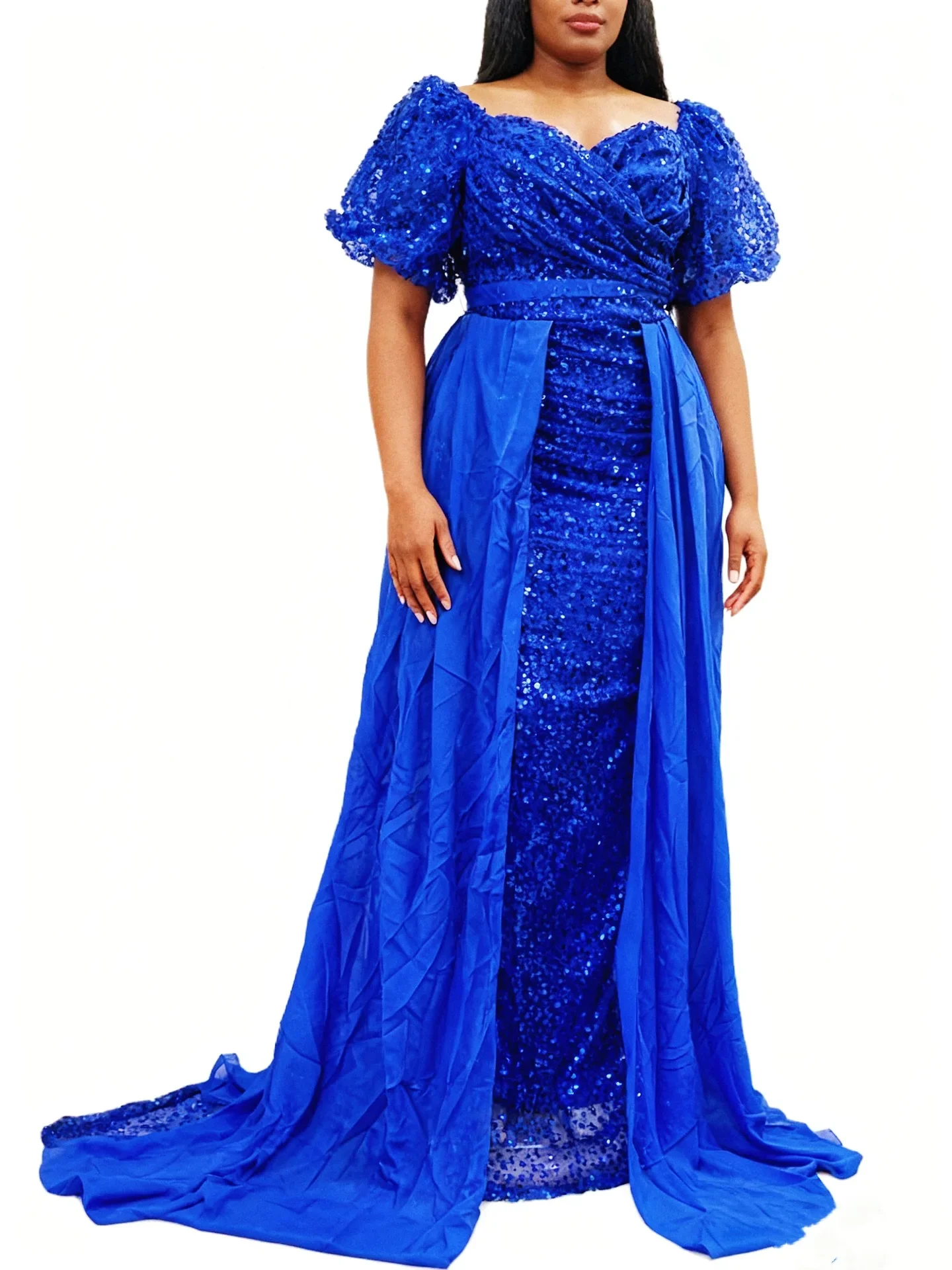 فساتين أفريقية مقاس كبير بالترتر للنساء للخريف أنيقة أفريقية بأكمام قصيرة من البوليستر فستان طويل للحفلات المسائية #6