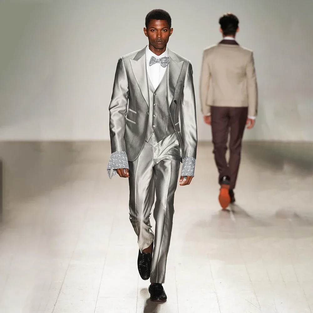 

Мужской атласный костюм Мужской костюм из трех предметов Элегантные мужские костюмы для свадебной одежды для мужчин Полная одежда Мужской комплект одежды Формальная мода