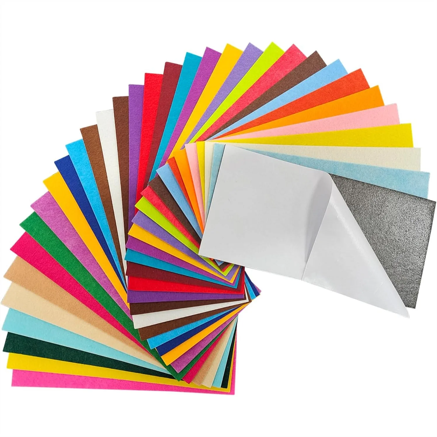 

33 Pcs Self Adhesive Felt Sheets 4x8 Inch Stiff Fabric Squares for Crafts DIY Sewing School Projects Decoration