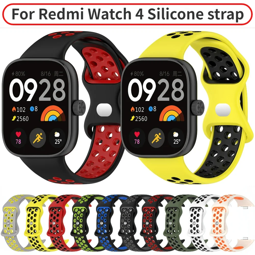 Silicone Strap for Xiaomi Redmi Watch 4 5 6 Replament Bracelet Belt Wristband for Mi band 8 9 pro Breathable Correa Belt