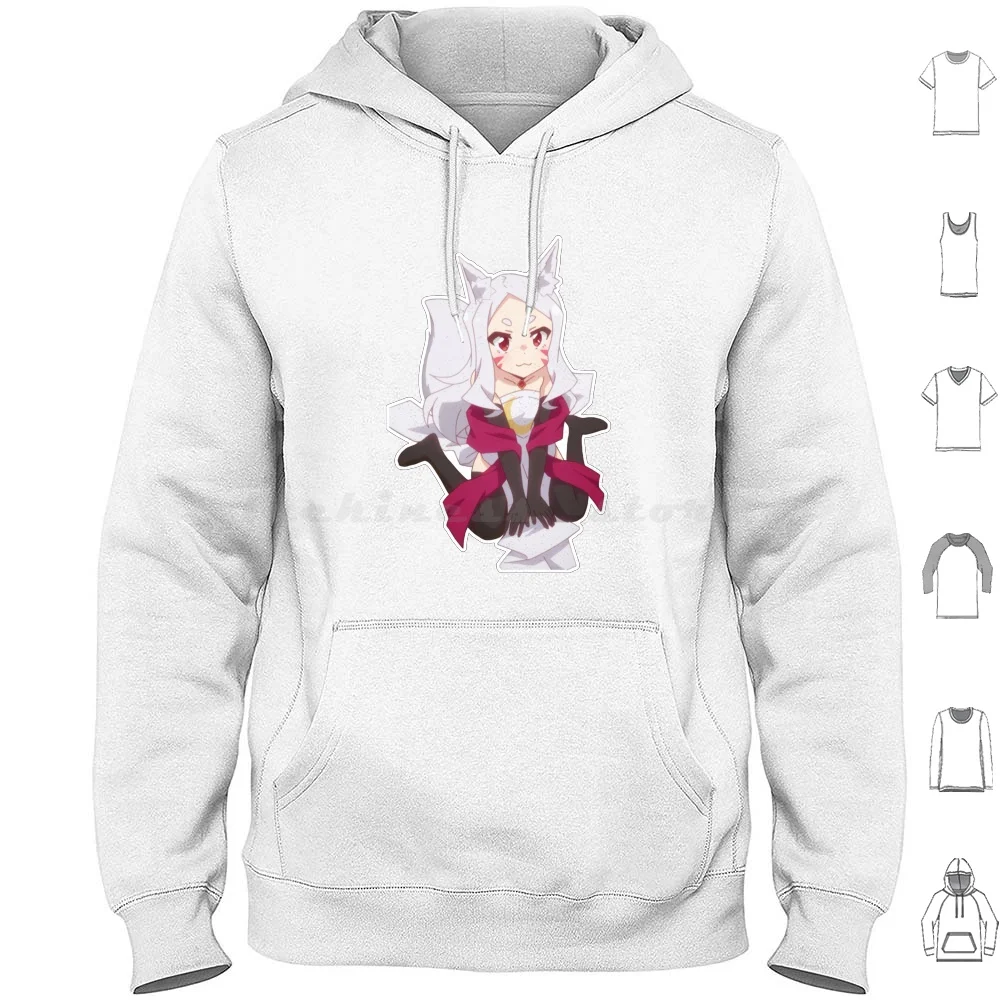 Shiro-Sama Sit Hoodie cotton Long Sleeve Shiro Sama Shiro Senko San Senko Anime Cute San The Helpful Fox Senko San