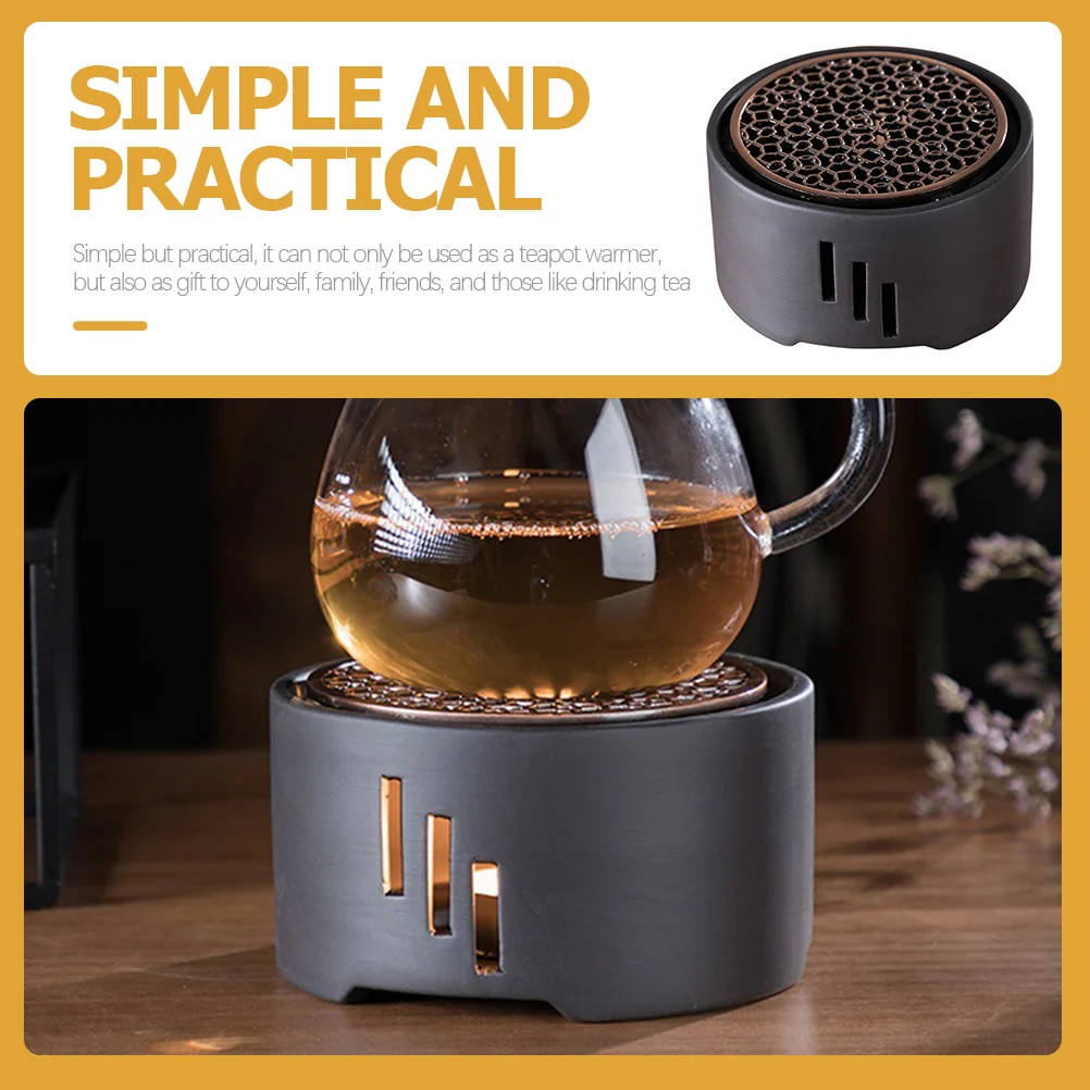 Tea Warmer Desktop Teapot Heater Hollow Ceiling for Office Stainless Steel Light Metal